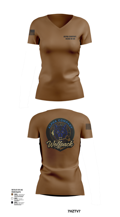 Alpha Company, 742nd MI BN 30113314 Women's Short Sleeve V-neck Shirt - 101