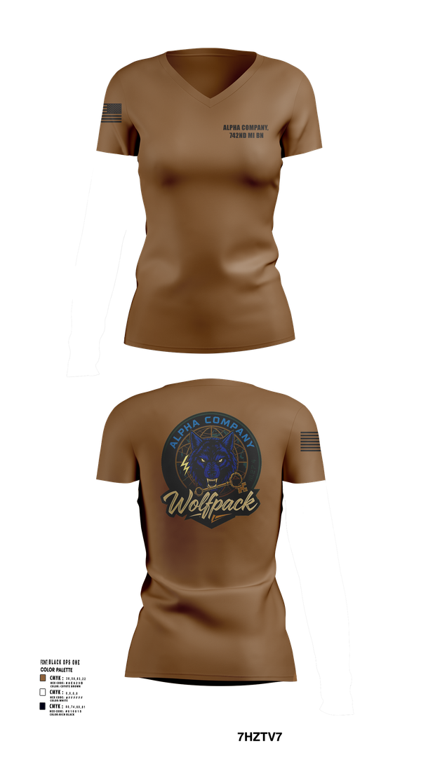 Womens Short Sleeve Vneck Shirt, Alpha Company, 742nd MI BN, , Teamtime, Team time, sublimation, custom sports apparel, team uniforms, spirit wear, spiritwear, sports uniforms, custom shirts, team store, custom team store, fundraiser sports, apparel fundraiser