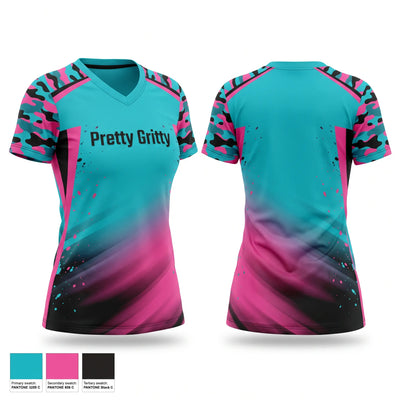 Pretty Gritty Women's Short Sleeve V-neck Shirt - 1