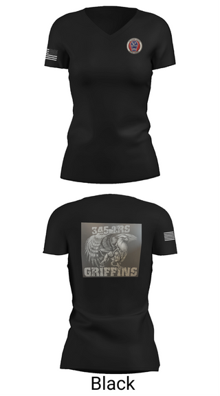 Womens Short Sleeve Vneck Shirt, 345th TRS, , Teamtime, Team time, sublimation, custom sports apparel, team uniforms, spirit wear, spiritwear, sports uniforms, custom shirts, team store, custom team store, fundraiser sports, apparel fundraiser