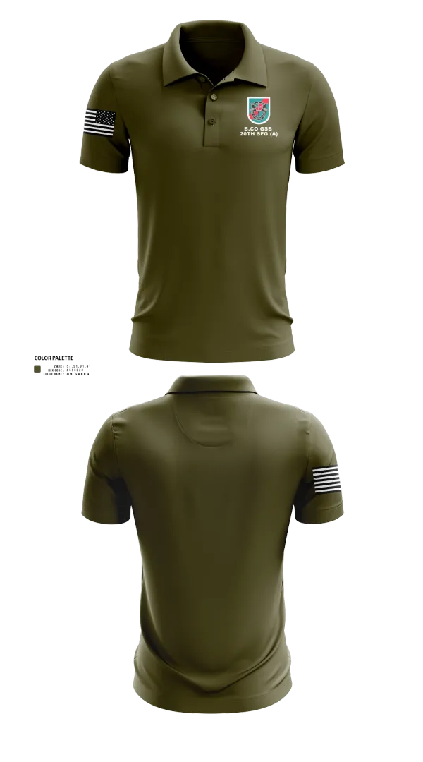 Short Sleeve Performance Polo, B.CO GSB 20th SFG(A), , Teamtime, Team time, sublimation, custom sports apparel, team uniforms, spirit wear, spiritwear, sports uniforms, custom shirts, team store, custom team store, fundraiser sports, apparel fundraiser