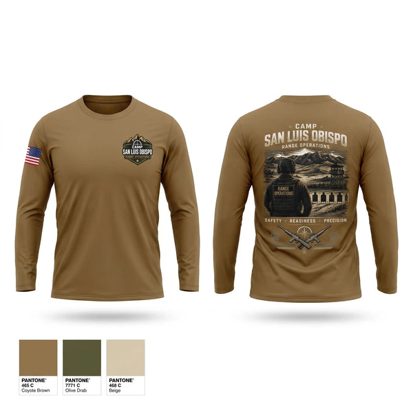 Long Sleeve Performance Shirt, Camp San Luis Obispo Range Operations, Army, Teamtime, Team time, sublimation, custom sports apparel, team uniforms, spirit wear, spiritwear, sports uniforms, custom shirts, team store, custom team store, fundraiser sports, apparel fundraiser