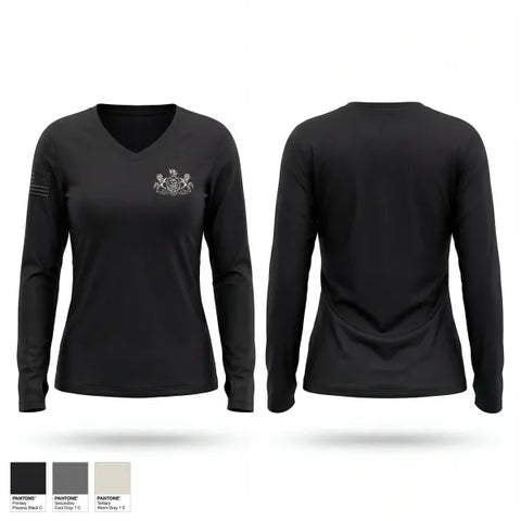 Womens Long Sleeve Vneck Shirt, Sci Waymart, Police, Teamtime, Team time, sublimation, custom sports apparel, team uniforms, spirit wear, spiritwear, sports uniforms, custom shirts, team store, custom team store, fundraiser sports, apparel fundraiser