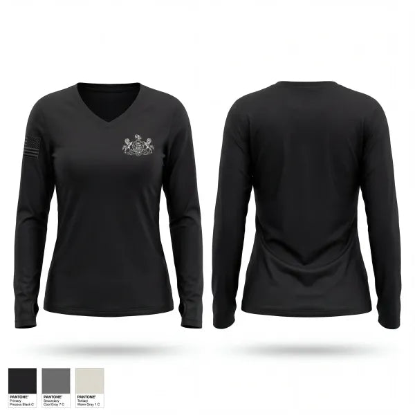 Womens Long Sleeve Vneck Shirt, Sci Waymart, Police, Teamtime, Team time, sublimation, custom sports apparel, team uniforms, spirit wear, spiritwear, sports uniforms, custom shirts, team store, custom team store, fundraiser sports, apparel fundraiser