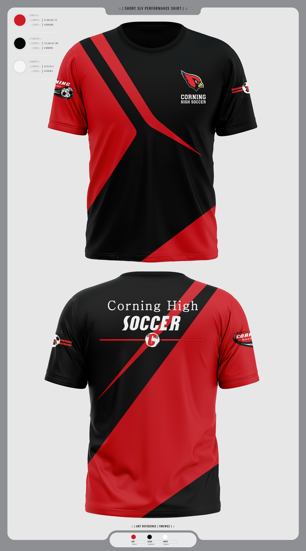 Short Sleeve Performance Shirt, Corning Boys Soccer, Men's Soccer, Teamtime, Team time, sublimation, custom sports apparel, team uniforms, spirit wear, spiritwear, sports uniforms, custom shirts, team store, custom team store, fundraiser sports, apparel fundraiser