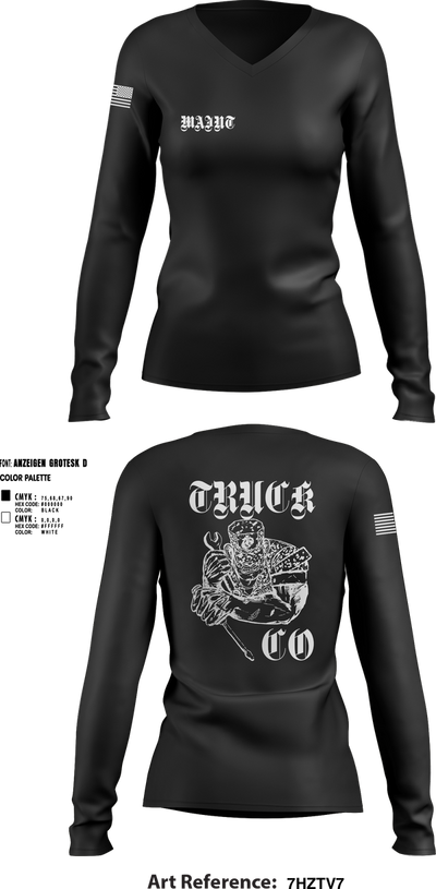 Truck company 33312941 Women's Long Sleeve V-neck Shirt - 2