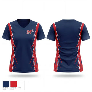 Womens Short Sleeve Vneck Shirt, Manalapan Braves 9U Blue, Baseball, Teamtime, Team time, sublimation, custom sports apparel, team uniforms, spirit wear, spiritwear, sports uniforms, custom shirts, team store, custom team store, fundraiser sports, apparel fundraiser