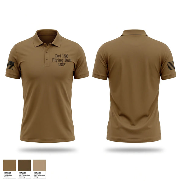 Short Sleeve Performance Polo, Det 158 Flying Bull USF, Air Force, Teamtime, Team time, sublimation, custom sports apparel, team uniforms, spirit wear, spiritwear, sports uniforms, custom shirts, team store, custom team store, fundraiser sports, apparel fundraiser