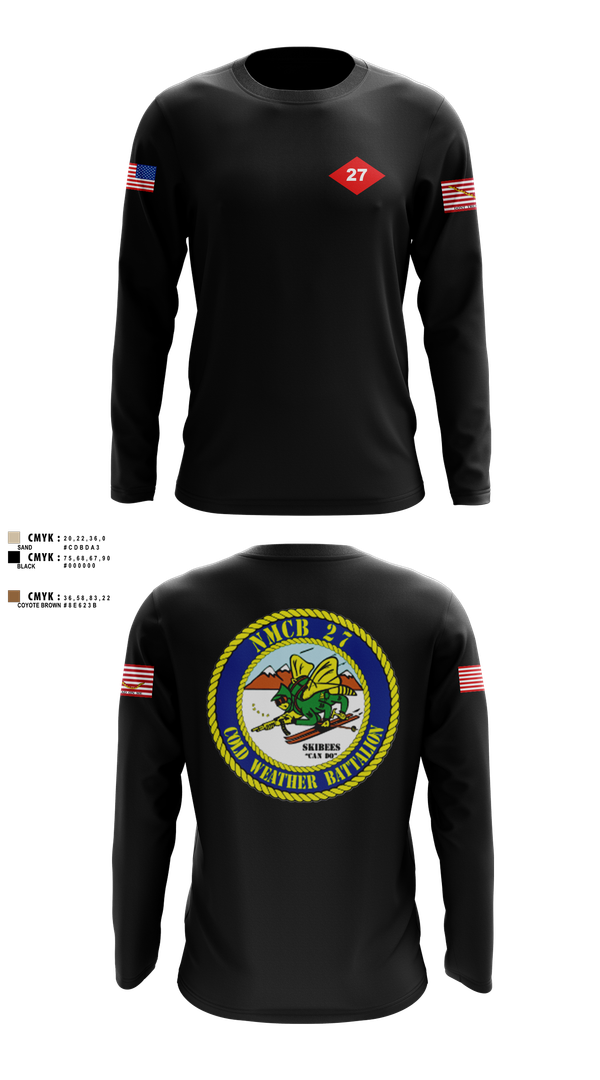 Long Sleeve Performance Shirt, NMCB  27, Navy, Teamtime, Team time, sublimation, custom sports apparel, team uniforms, spirit wear, spiritwear, sports uniforms, custom shirts, team store, custom team store, fundraiser sports, apparel fundraiser