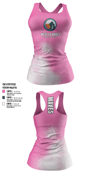 Womens Track Singlet, West LA Waves, Track & Field, Teamtime, Team time, sublimation, custom sports apparel, team uniforms, spirit wear, spiritwear, sports uniforms, custom shirts, team store, custom team store, fundraiser sports, apparel fundraiser