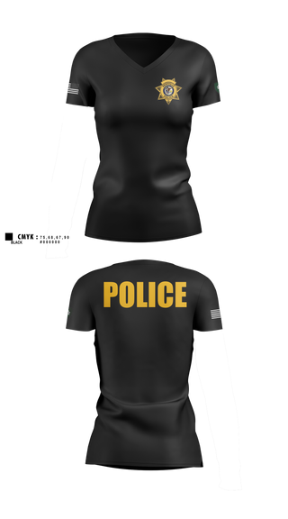 Womens Short Sleeve Vneck Shirt, Nashville Police Department, Illinois, Police, Teamtime, Team time, sublimation, custom sports apparel, team uniforms, spirit wear, spiritwear, sports uniforms, custom shirts, team store, custom team store, fundraiser sports, apparel fundraiser