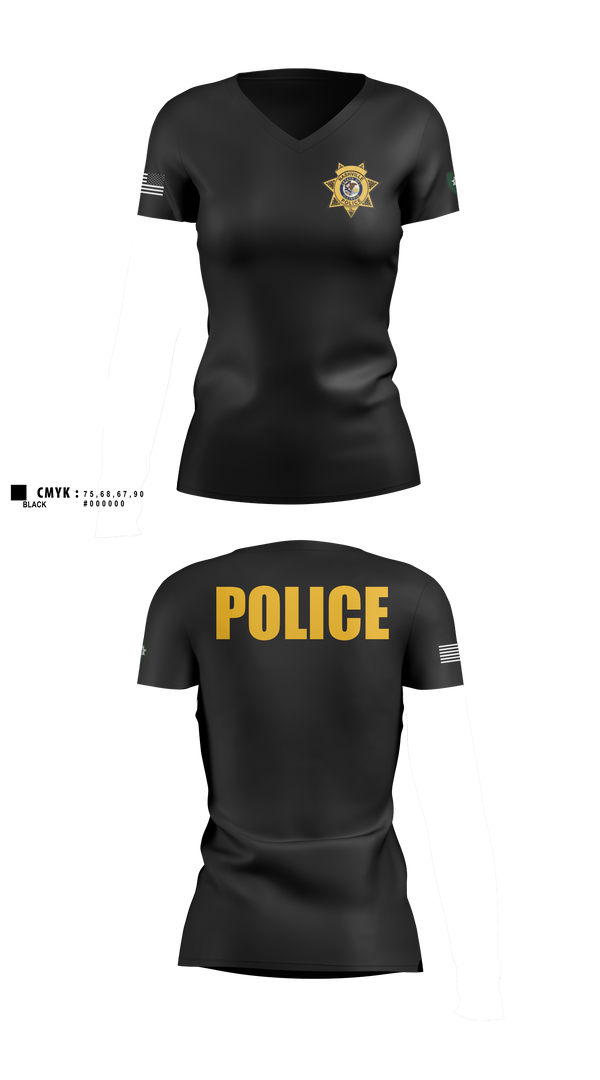 Womens Short Sleeve Vneck Shirt, Nashville Police Department, Illinois, Police, Teamtime, Team time, sublimation, custom sports apparel, team uniforms, spirit wear, spiritwear, sports uniforms, custom shirts, team store, custom team store, fundraiser sports, apparel fundraiser