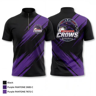 Quarter Zip Jacket, Loganville Crows, Baseball, Teamtime, Team time, sublimation, custom sports apparel, team uniforms, spirit wear, spiritwear, sports uniforms, custom shirts, team store, custom team store, fundraiser sports, apparel fundraiser