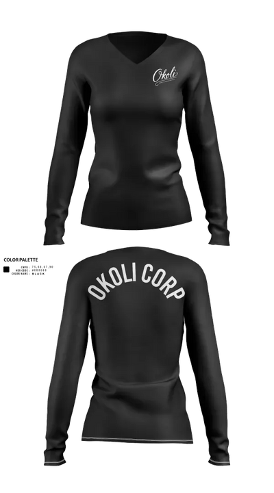 OKOLI CORP 64038817 Women's Long Sleeve V-neck Shirt - 21