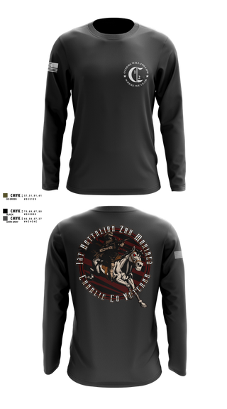 Long Sleeve Performance Shirt, 1st Battalion 2nd Marines Charlie Co Veteran, Marines, Teamtime, Team time, sublimation, custom sports apparel, team uniforms, spirit wear, spiritwear, sports uniforms, custom shirts, team store, custom team store, fundraiser sports, apparel fundraiser