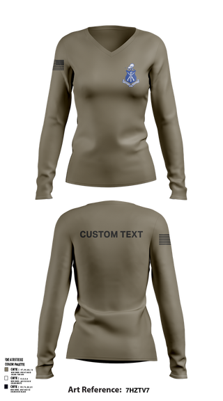 Womens Long Sleeve Vneck Shirt, Pershing Rifles Kilo 8, , Teamtime, Team time, sublimation, custom sports apparel, team uniforms, spirit wear, spiritwear, sports uniforms, custom shirts, team store, custom team store, fundraiser sports, apparel fundraiser
