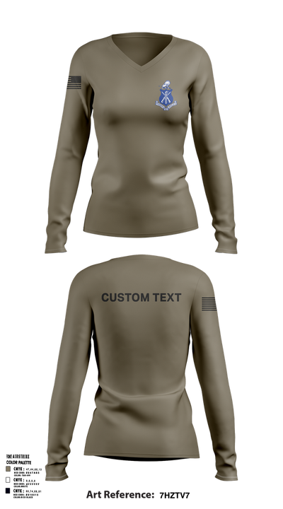 Pershing Rifles Kilo 8 88766737 Women's Long Sleeve V-neck Shirt - 111