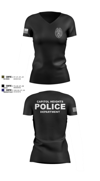 Womens Short Sleeve Vneck Shirt, Capitol Heights Police Dept., Police, Teamtime, Team time, sublimation, custom sports apparel, team uniforms, spirit wear, spiritwear, sports uniforms, custom shirts, team store, custom team store, fundraiser sports, apparel fundraiser