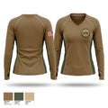 MSRON Fourteen Women's Long Sleeve V-neck Shirt - 1