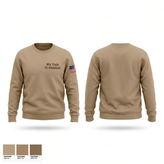 Crew Neck Sweatshirt, We Train To Maintain, Army, Teamtime, Team time, sublimation, custom sports apparel, team uniforms, spirit wear, spiritwear, sports uniforms, custom shirts, team store, custom team store, fundraiser sports, apparel fundraiser