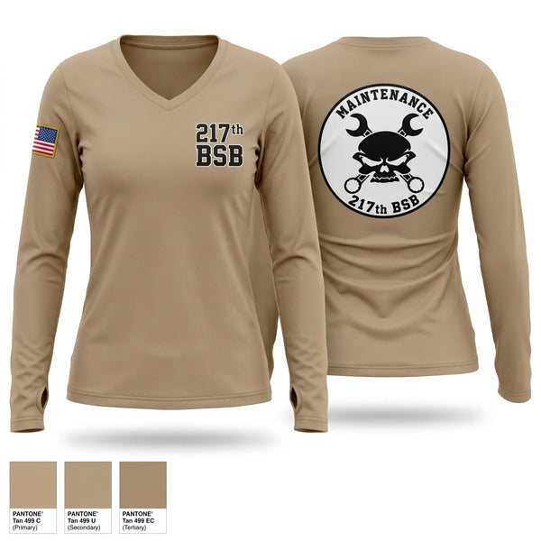 Womens Long Sleeve Vneck Shirt, 217th BSB, National Guard, Teamtime, Team time, sublimation, custom sports apparel, team uniforms, spirit wear, spiritwear, sports uniforms, custom shirts, team store, custom team store, fundraiser sports, apparel fundraiser
