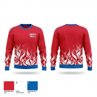 Crew Neck Sweatshirt, Liberty Bells, Women's Soccer, Teamtime, Team time, sublimation, custom sports apparel, team uniforms, spirit wear, spiritwear, sports uniforms, custom shirts, team store, custom team store, fundraiser sports, apparel fundraiser