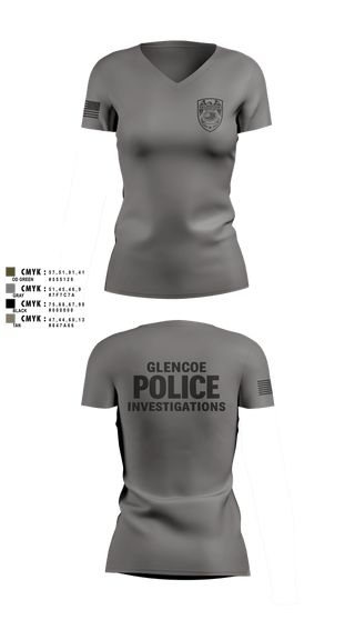 Womens Short Sleeve Vneck Shirt, Glencoe Investigations, Police, Teamtime, Team time, sublimation, custom sports apparel, team uniforms, spirit wear, spiritwear, sports uniforms, custom shirts, team store, custom team store, fundraiser sports, apparel fundraiser