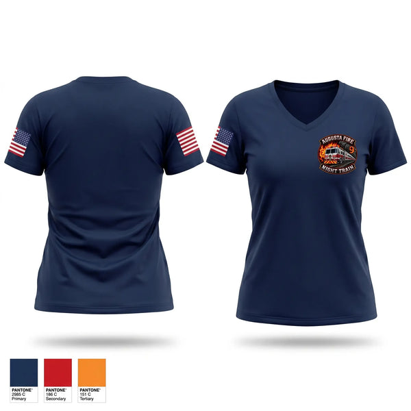 Womens Short Sleeve Vneck Shirt, Augusta fire department, Fire Department, Teamtime, Team time, sublimation, custom sports apparel, team uniforms, spirit wear, spiritwear, sports uniforms, custom shirts, team store, custom team store, fundraiser sports, apparel fundraiser