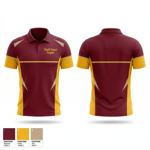 Short Sleeve Performance Polo, South Heart Eagles, Baseball, Teamtime, Team time, sublimation, custom sports apparel, team uniforms, spirit wear, spiritwear, sports uniforms, custom shirts, team store, custom team store, fundraiser sports, apparel fundraiser