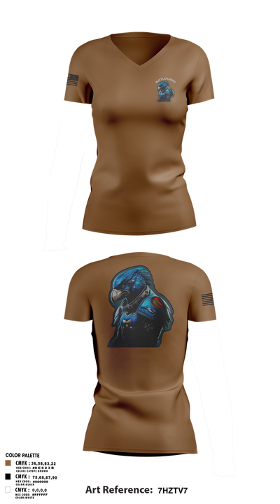 Battlehawks 56996020 Women's Short Sleeve V-neck Shirt - 1