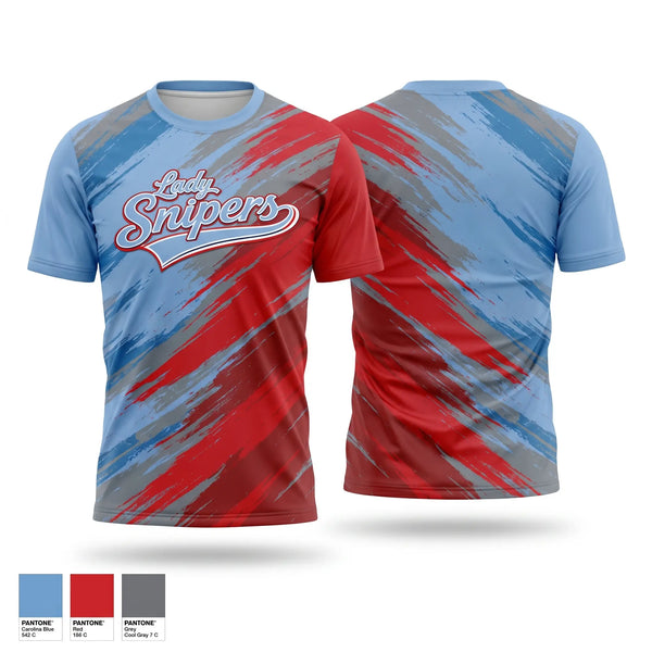 Short Sleeve Performance Shirt, Lady Snipers, Softball, Teamtime, Team time, sublimation, custom sports apparel, team uniforms, spirit wear, spiritwear, sports uniforms, custom shirts, team store, custom team store, fundraiser sports, apparel fundraiser