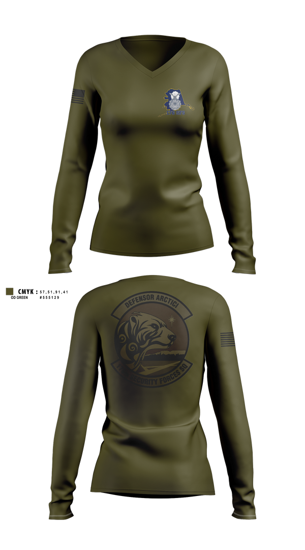 Womens Long Sleeve Vneck Shirt, 176 SFS, National Guard, Teamtime, Team time, sublimation, custom sports apparel, team uniforms, spirit wear, spiritwear, sports uniforms, custom shirts, team store, custom team store, fundraiser sports, apparel fundraiser