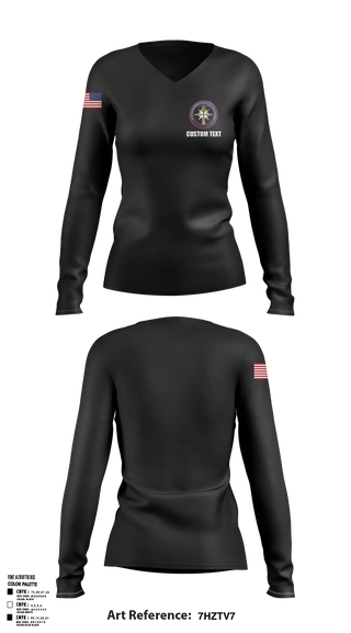 Womens Long Sleeve Vneck Shirt, SOJ37 SOCNORTH, Army, Teamtime, Team time, sublimation, custom sports apparel, team uniforms, spirit wear, spiritwear, sports uniforms, custom shirts, team store, custom team store, fundraiser sports, apparel fundraiser