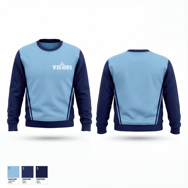 Crew Neck Sweatshirt, Victors, Men's Basketball, Teamtime, Team time, sublimation, custom sports apparel, team uniforms, spirit wear, spiritwear, sports uniforms, custom shirts, team store, custom team store, fundraiser sports, apparel fundraiser