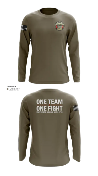 Long Sleeve Performance Shirt, Universal Boxing Gym, National Guard, Teamtime, Team time, sublimation, custom sports apparel, team uniforms, spirit wear, spiritwear, sports uniforms, custom shirts, team store, custom team store, fundraiser sports, apparel fundraiser