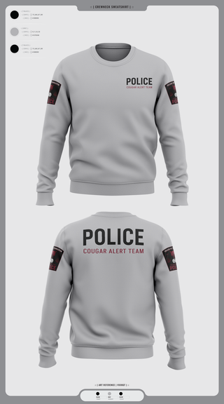 Crew Neck Sweatshirt, Cougar Alert Team 1, Police, Teamtime, Team time, sublimation, custom sports apparel, team uniforms, spirit wear, spiritwear, sports uniforms, custom shirts, team store, custom team store, fundraiser sports, apparel fundraiser