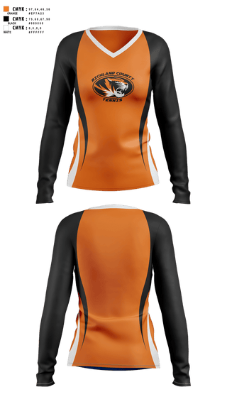Womens Long Sleeve Vneck Shirt, Richland County High School Tennis, Tennis, Teamtime, Team time, sublimation, custom sports apparel, team uniforms, spirit wear, spiritwear, sports uniforms, custom shirts, team store, custom team store, fundraiser sports, apparel fundraiser