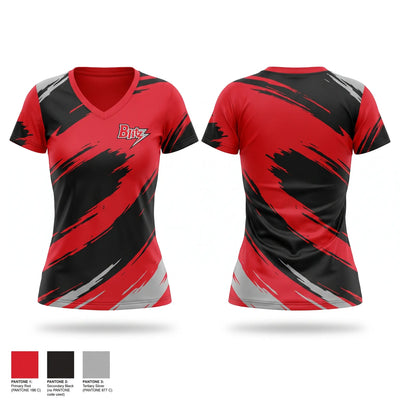 Chicago Blitz Youth Football and Cheer Women's Short Sleeve V-neck Shirt - 1
