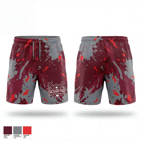 Athletic Shorts With Pockets, Orchard Park Quakers, Baseball, Teamtime, Team time, sublimation, custom sports apparel, team uniforms, spirit wear, spiritwear, sports uniforms, custom shirts, team store, custom team store, fundraiser sports, apparel fundraiser