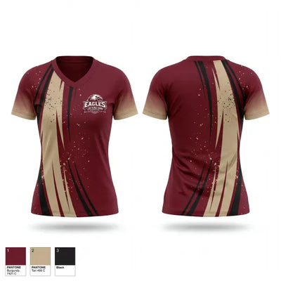 Marín Eagles 3472122 Women's Short Sleeve V-neck Shirt - 1