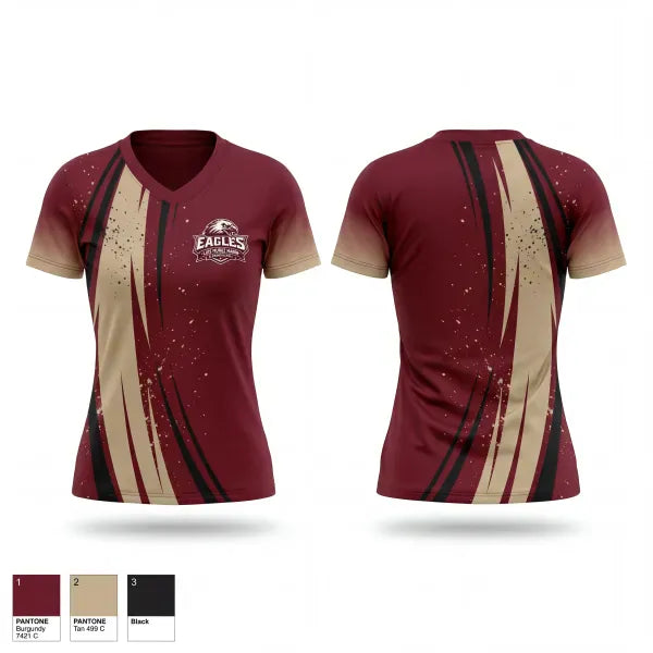 Marín Eagles 3472122 Women's Short Sleeve V-neck Shirt - 1