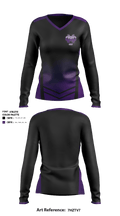 Mission Oak High School Golf 27236098 Women's Long Sleeve V-neck Shirt - 2