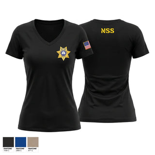Womens Short Sleeve Vneck Shirt, National Security, Police, Teamtime, Team time, sublimation, custom sports apparel, team uniforms, spirit wear, spiritwear, sports uniforms, custom shirts, team store, custom team store, fundraiser sports, apparel fundraiser