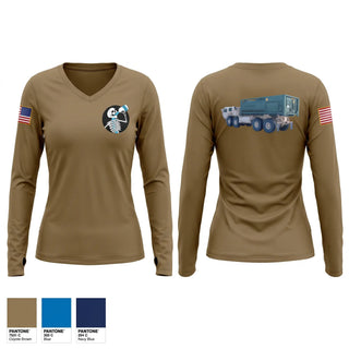 Womens Long Sleeve Vneck Shirt, Water dawgs 4-1, Army, Teamtime, Team time, sublimation, custom sports apparel, team uniforms, spirit wear, spiritwear, sports uniforms, custom shirts, team store, custom team store, fundraiser sports, apparel fundraiser