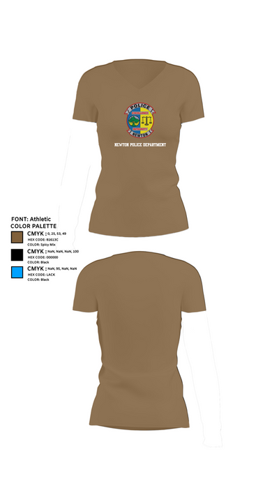 Newton Police Department 7766110 Women's Short Sleeve V-neck Shirt - 4