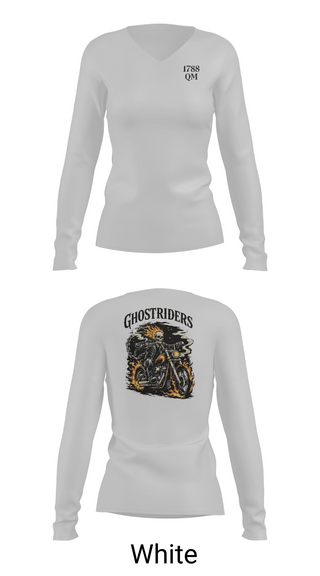 Womens Long Sleeve Vneck Shirt, 1788 QM, Army, Teamtime, Team time, sublimation, custom sports apparel, team uniforms, spirit wear, spiritwear, sports uniforms, custom shirts, team store, custom team store, fundraiser sports, apparel fundraiser