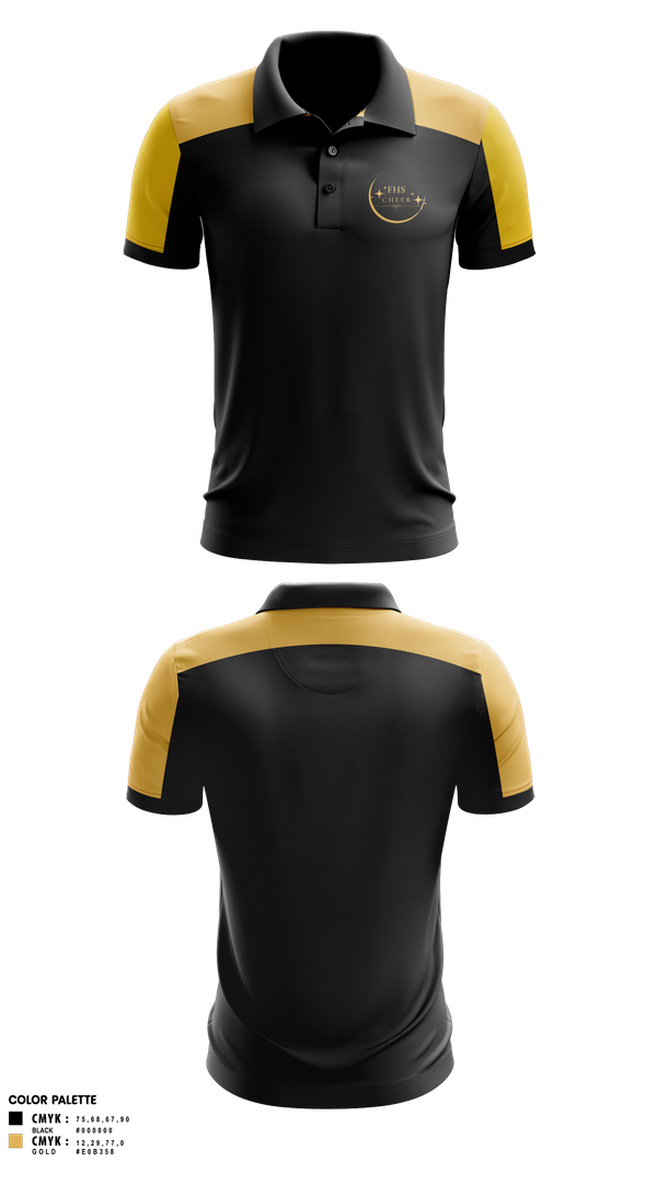 Short Sleeve Performance Polo, Fredericktown High School Cheerleading, Cheer, Teamtime, Team time, sublimation, custom sports apparel, team uniforms, spirit wear, spiritwear, sports uniforms, custom shirts, team store, custom team store, fundraiser sports, apparel fundraiser