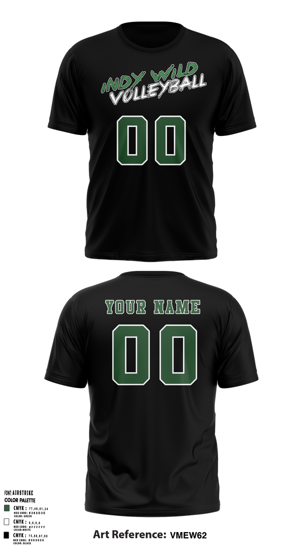 Indy Wild Volleyball 47140100 Short Sleeve Performance Shirt - 6