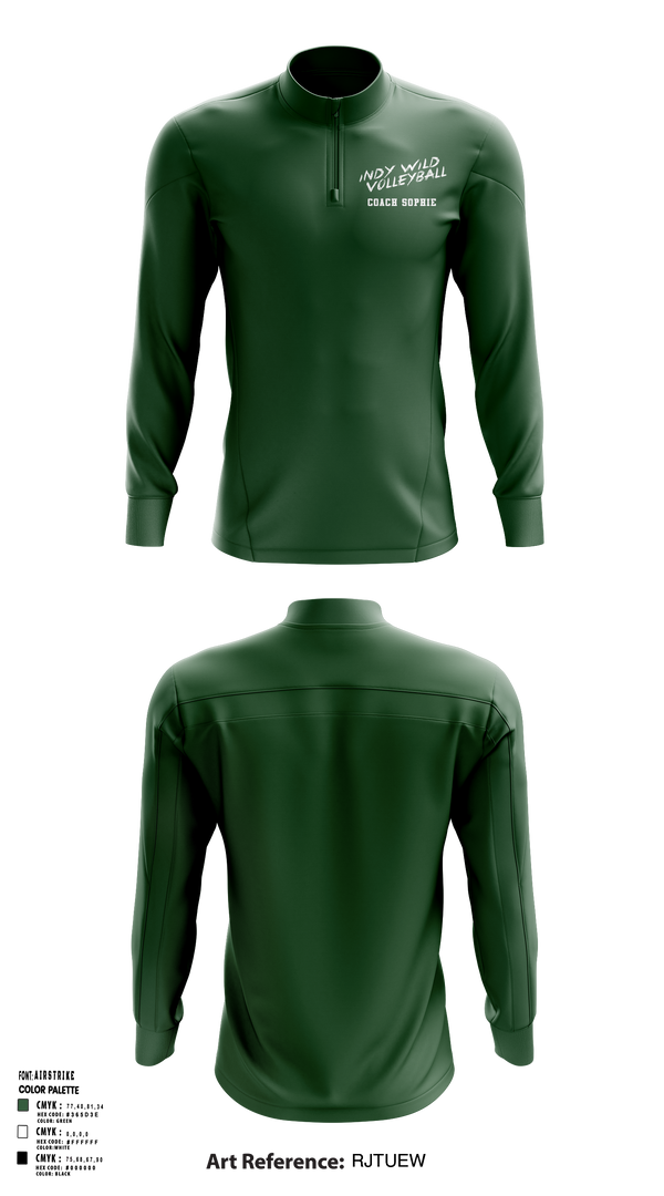 Indy Wild Volleyball 47140100 Quarter Zip Jacket - 10
