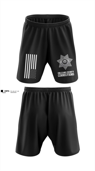 Athletic Shorts With Pockets, Orleans County Corrections, Police, Teamtime, Team time, sublimation, custom sports apparel, team uniforms, spirit wear, spiritwear, sports uniforms, custom shirts, team store, custom team store, fundraiser sports, apparel fundraiser